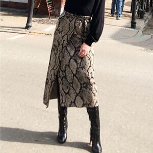 Snake Print Maxi Skirt